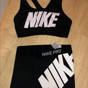 Nike Pro Shorts/ Sports Bra Set